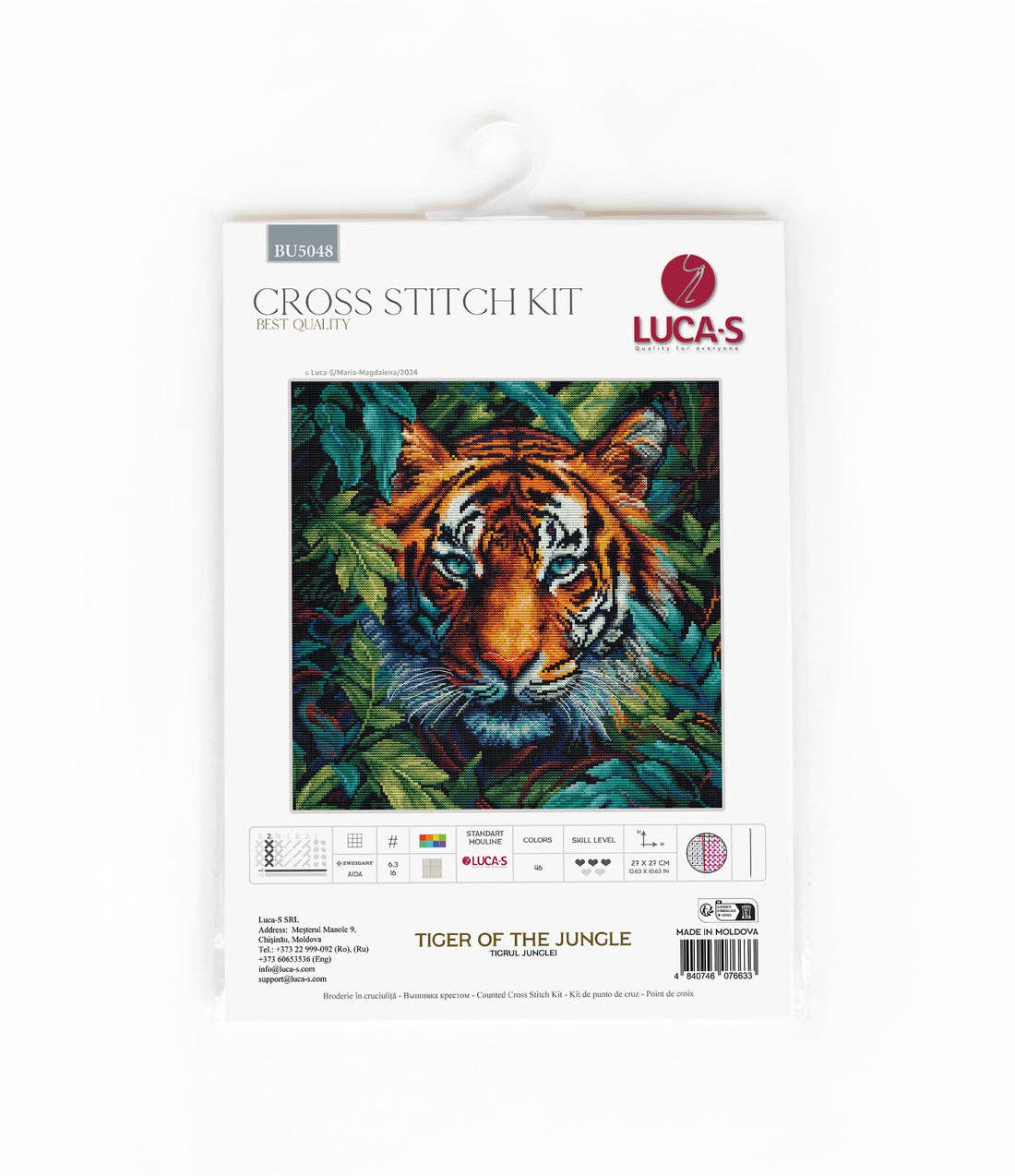 Luca-S Counted Cross Stitch Kit - Tiger of the Jungle BU5048 picture