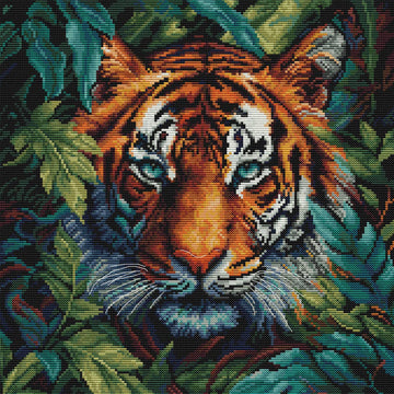 Luca-S Counted Cross Stitch Kit - Tiger of the Jungle BU5048 picture