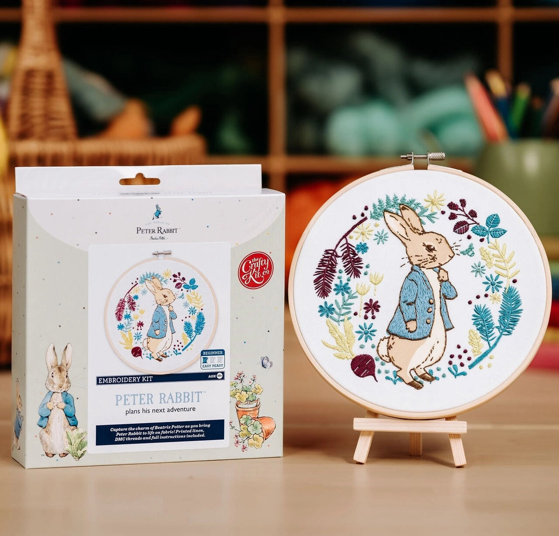 Beatrix Potter - Peter Rabbit Plans His Next Adventure Embroidery Kit box