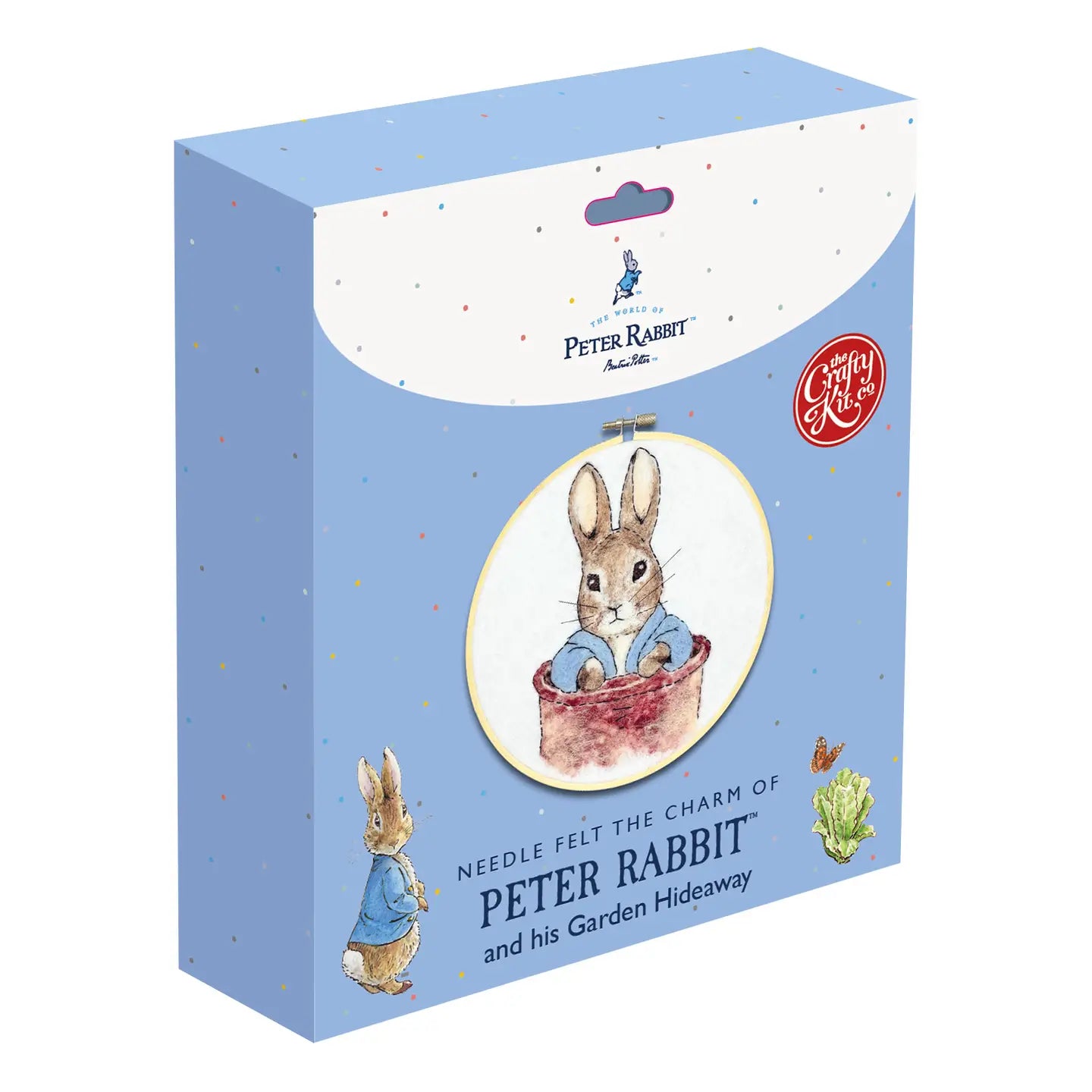 Beatrix Potter - Peter Rabbit and His Garden Hideaway Needle Felting Hoop Kit box