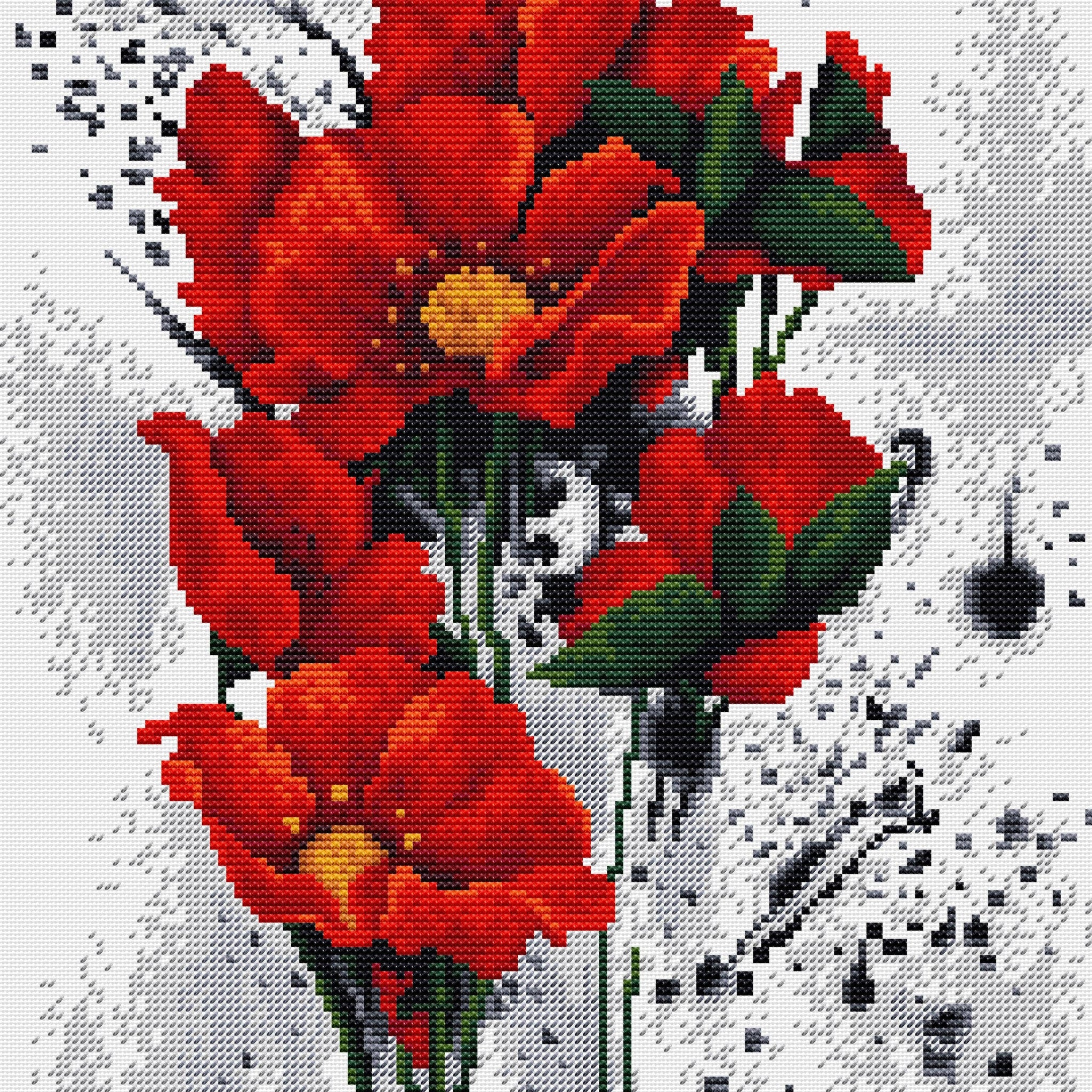 Luca-S counted Cross Stitch Kit  - The Poppies B7014 image