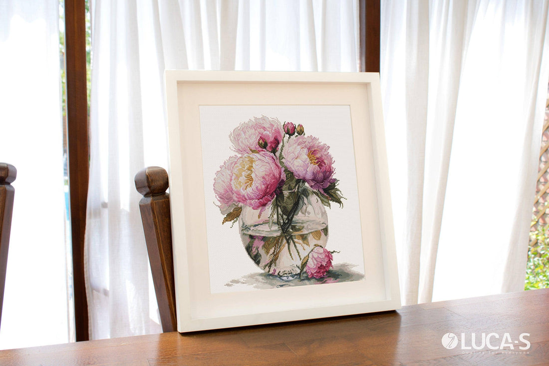 Cross Stitch Kit Luca-S - Bouquet of Peonies, B7028