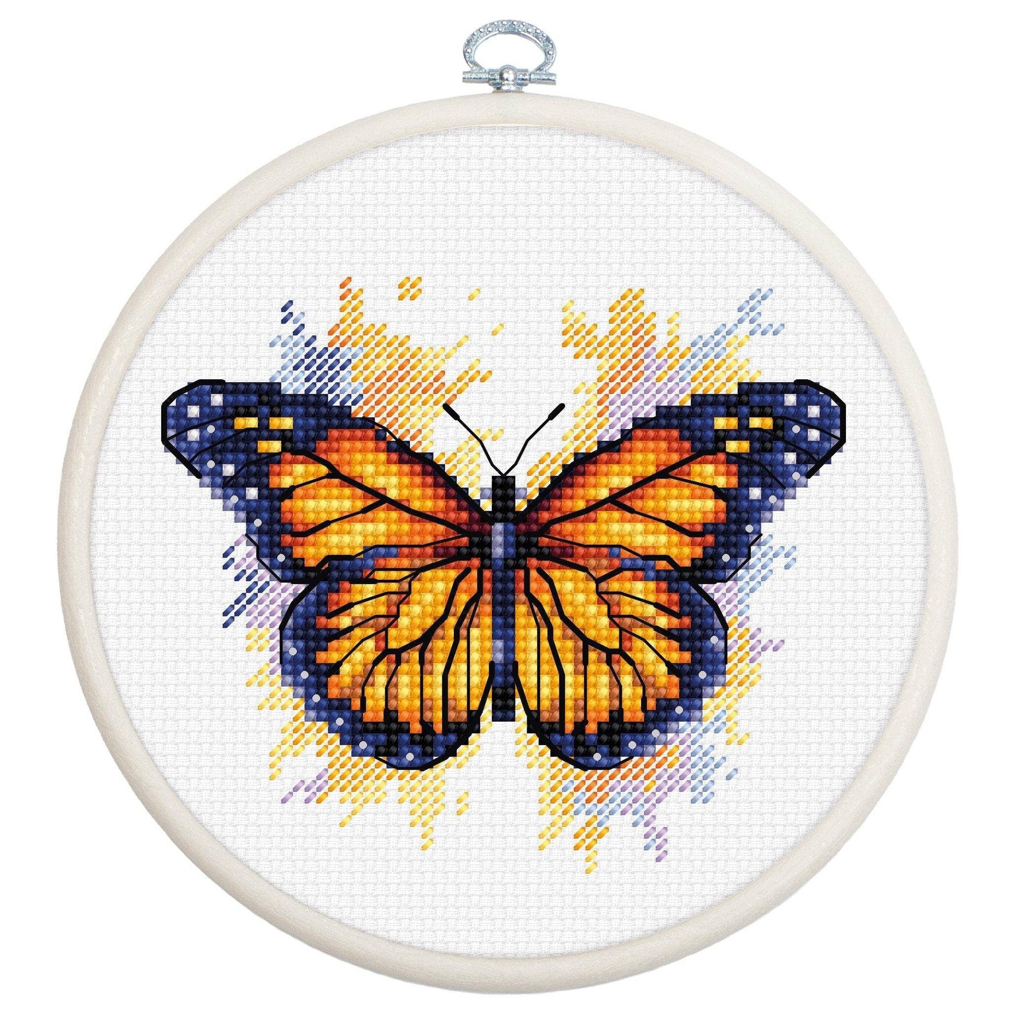 Cross Stitch Kit with Hoop Included Luca-S - The Monarch Butterfly, BC102