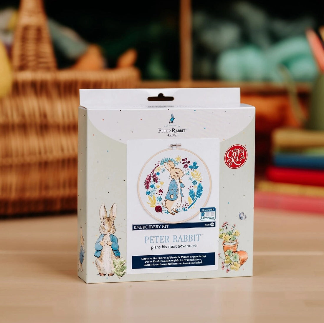 Beatrix Potter - Peter Rabbit Plans His Next Adventure Embroidery Kit box