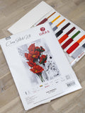 Luca-S counted Cross Stitch Kit  - The Poppies B7014  contents